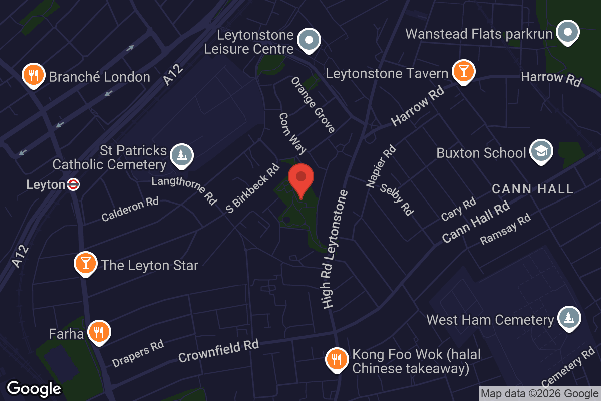 Map showing location of Langthorne Park
