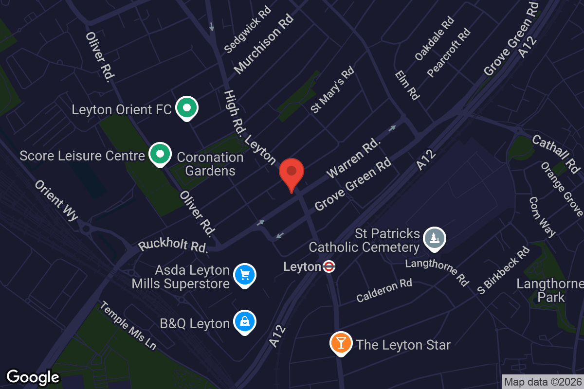 Map showing location of Leyton Library