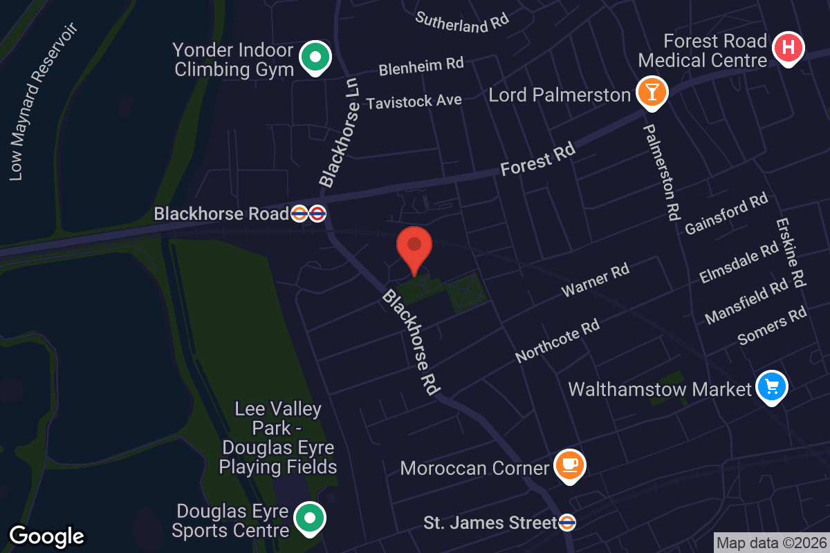Map showing location of Stoneydown Park
