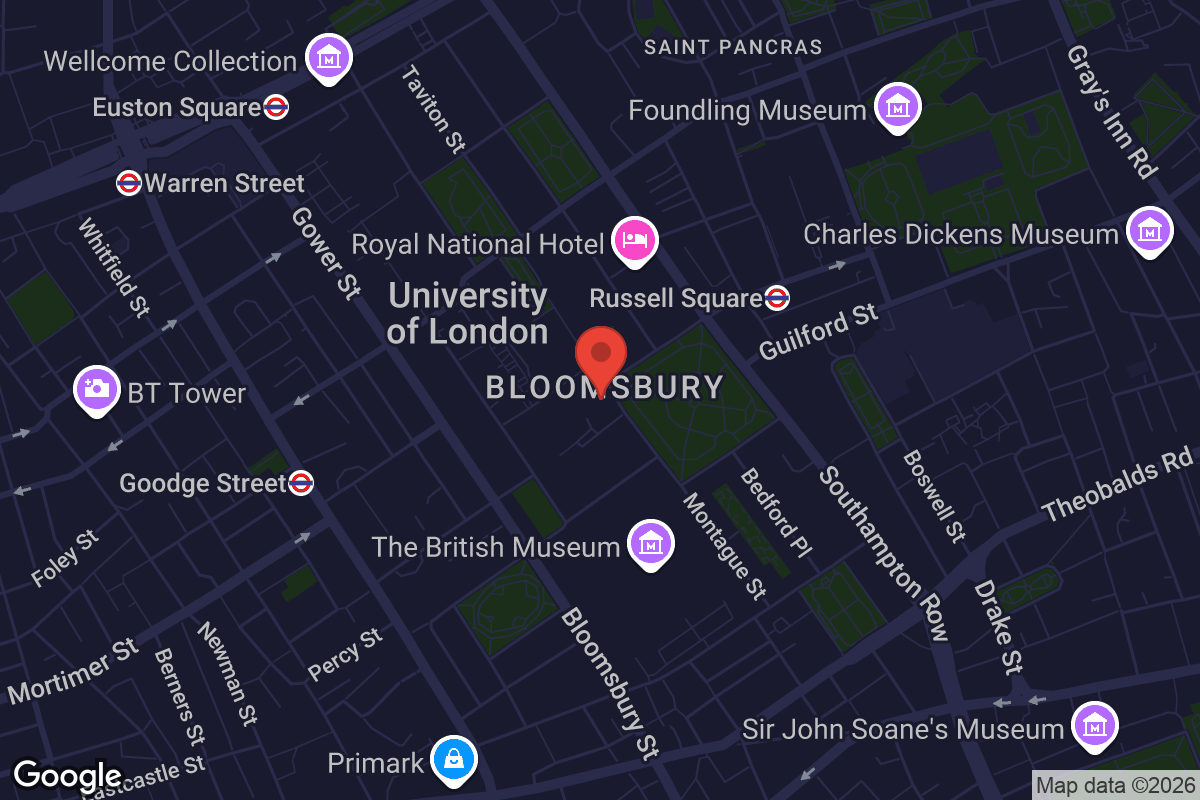 Map showing location of The Wiener Holocaust Library