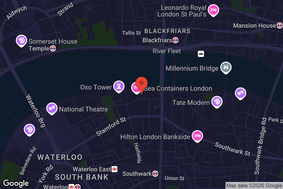Map showing location of WPP Sea Containers Campus